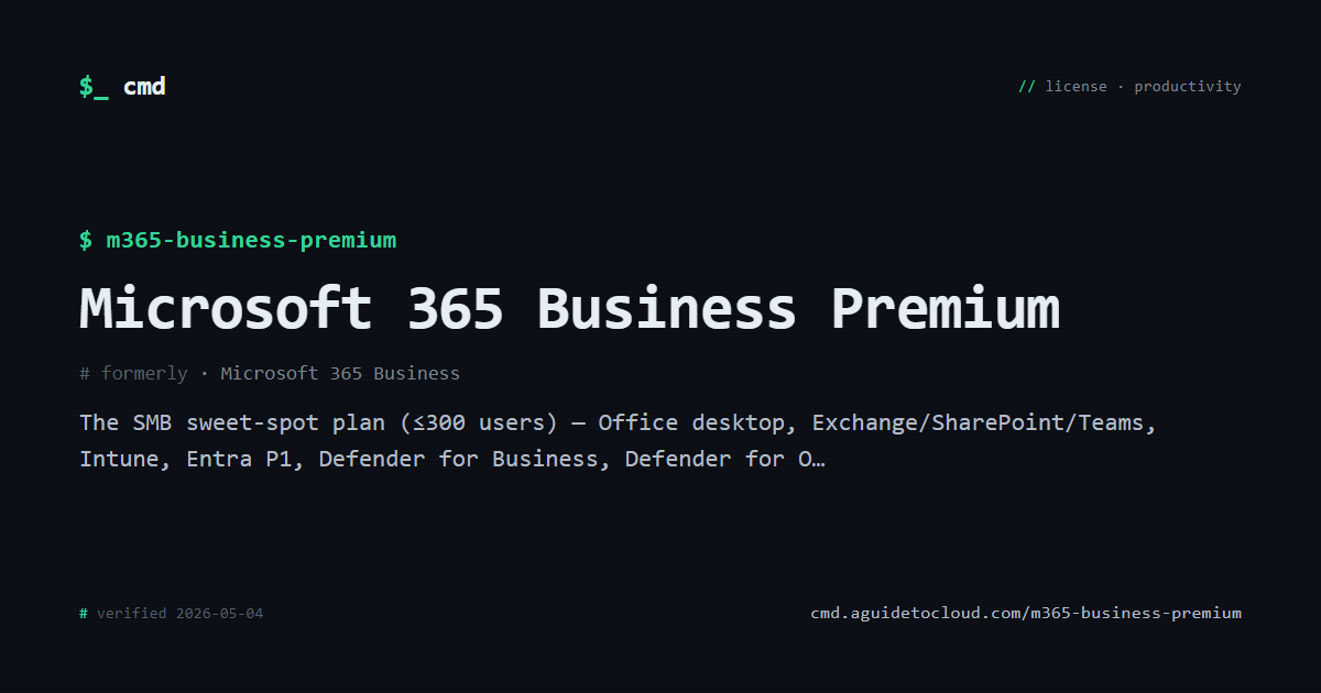 Microsoft 365 Business Premium | cmd — Microsoft jargon decoder